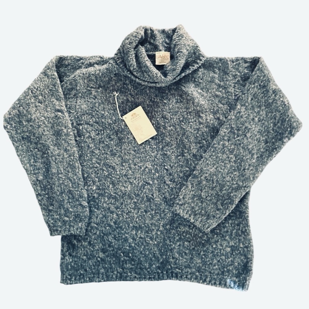 Bonner of Ireland Merino Wool Poloneck Cable Knit Pullover Sweater Small NWT